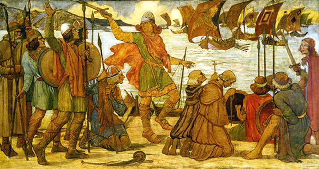 Viking landing at Dublin, 841, by James Ward (1851-1924) (Public Domain)