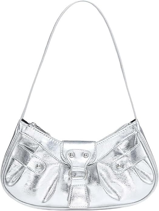 Verdusa Women&#39;s Pleated Hobo Shoulder Bag PU Leather Clutch Handbag