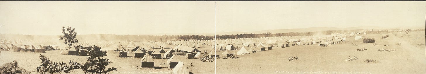 Flat barran area with hundreds of tents. Flat barran area with hundreds of tents.
