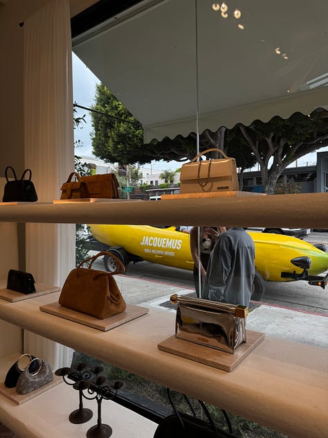 Inside the Jacquemus boutique on Melrose in Los Angeles