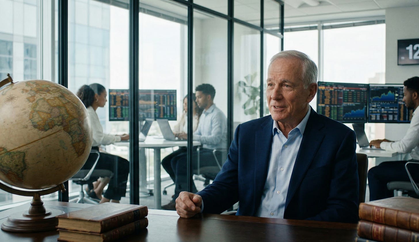 Gestor estrella de fondo de autor en sus oficinas