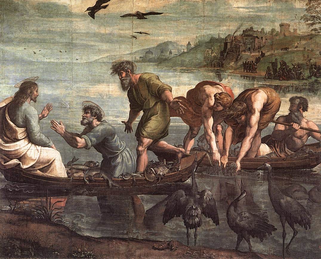 Raphael cartoon, the miraculous draught of fishes Raphael cartoon, the miraculous draught of fishes
