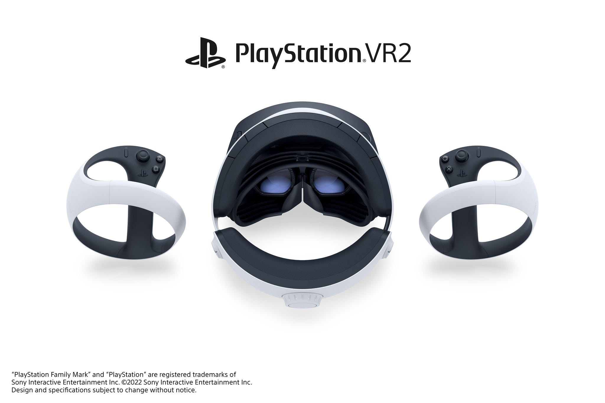 PSVR 2 headset photo with controllers PSVR 2 headset photo with controllers