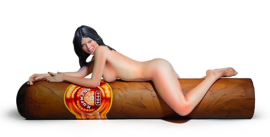 Mel Ramos, ‘H. Upmann’, executed in 2006, this work is number 1 from an edition of 8. Photo © Sotheby’s