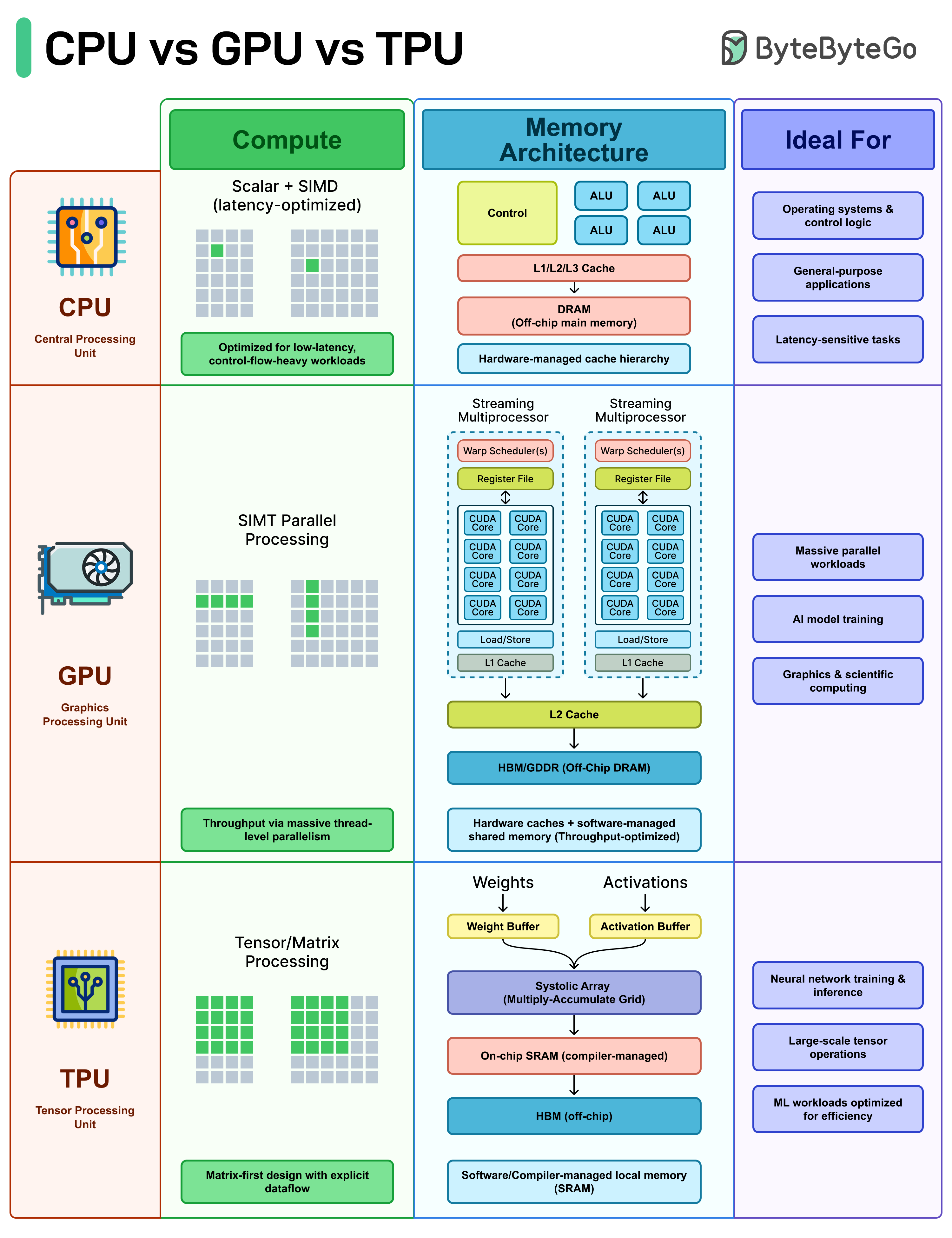 EP205: CPU vs GPU vs TPU - ByteByteGo Newsletter