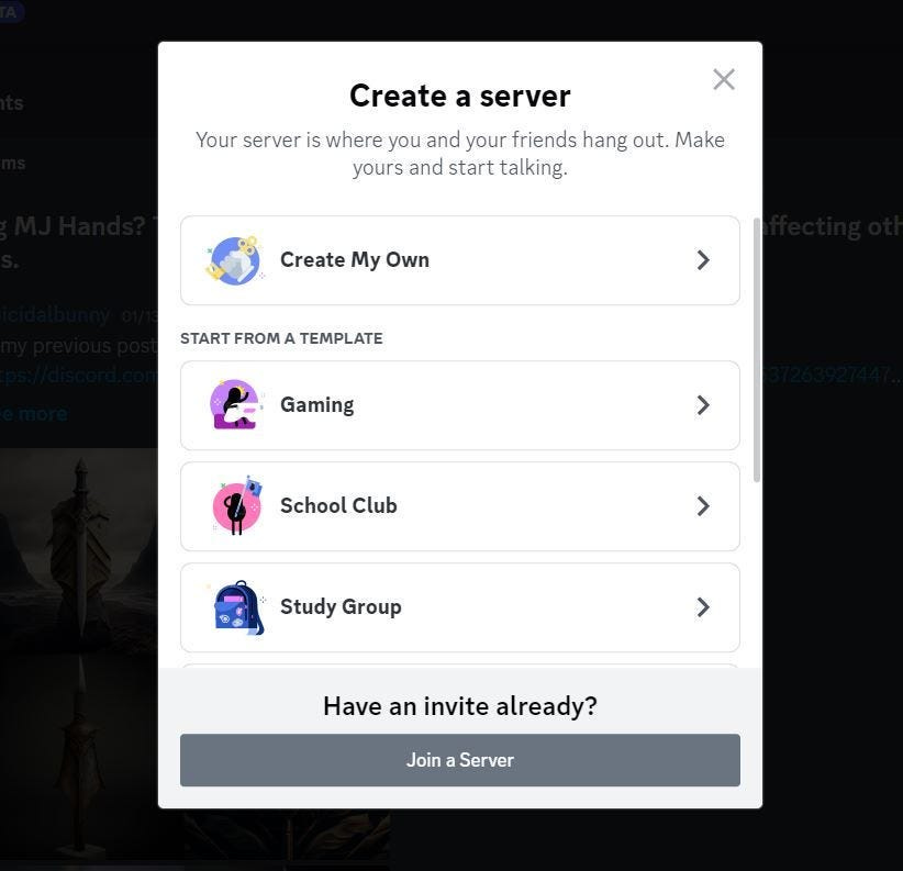 discord server screenshot