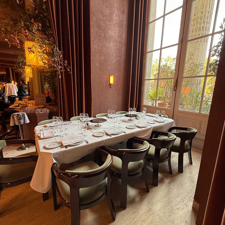 Tables for large groups at Le Grand Cafe in Paris