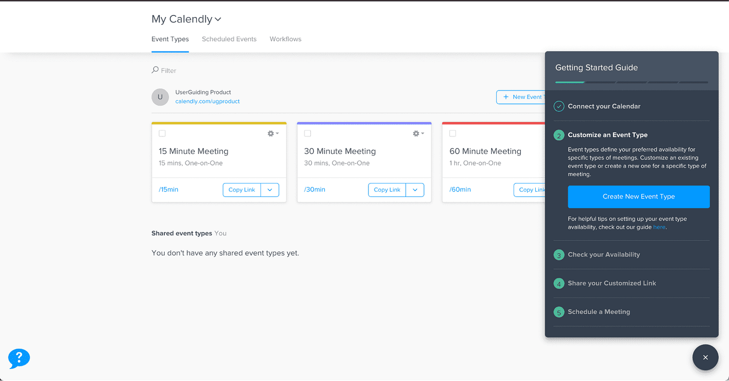 Calendly's onboarding checklist puts you on it right away - UserOnboarding.Academy Calendly's onboarding checklist puts you on it right away - UserOnboarding.Academy
