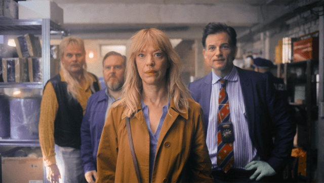 Devid Striesow, Axel Stein, Heike Makatsch and Torben Liebrecht in “Where’s Wanda?” season two, premiering October 21, 2026 on Apple TV. Devid Striesow, Axel Stein, Heike Makatsch and Torben Liebrecht in “Where’s Wanda?” season two, premiering October 21, 2026 on Apple TV.
