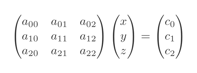 Using matrices to solve simultaneous equations automatically