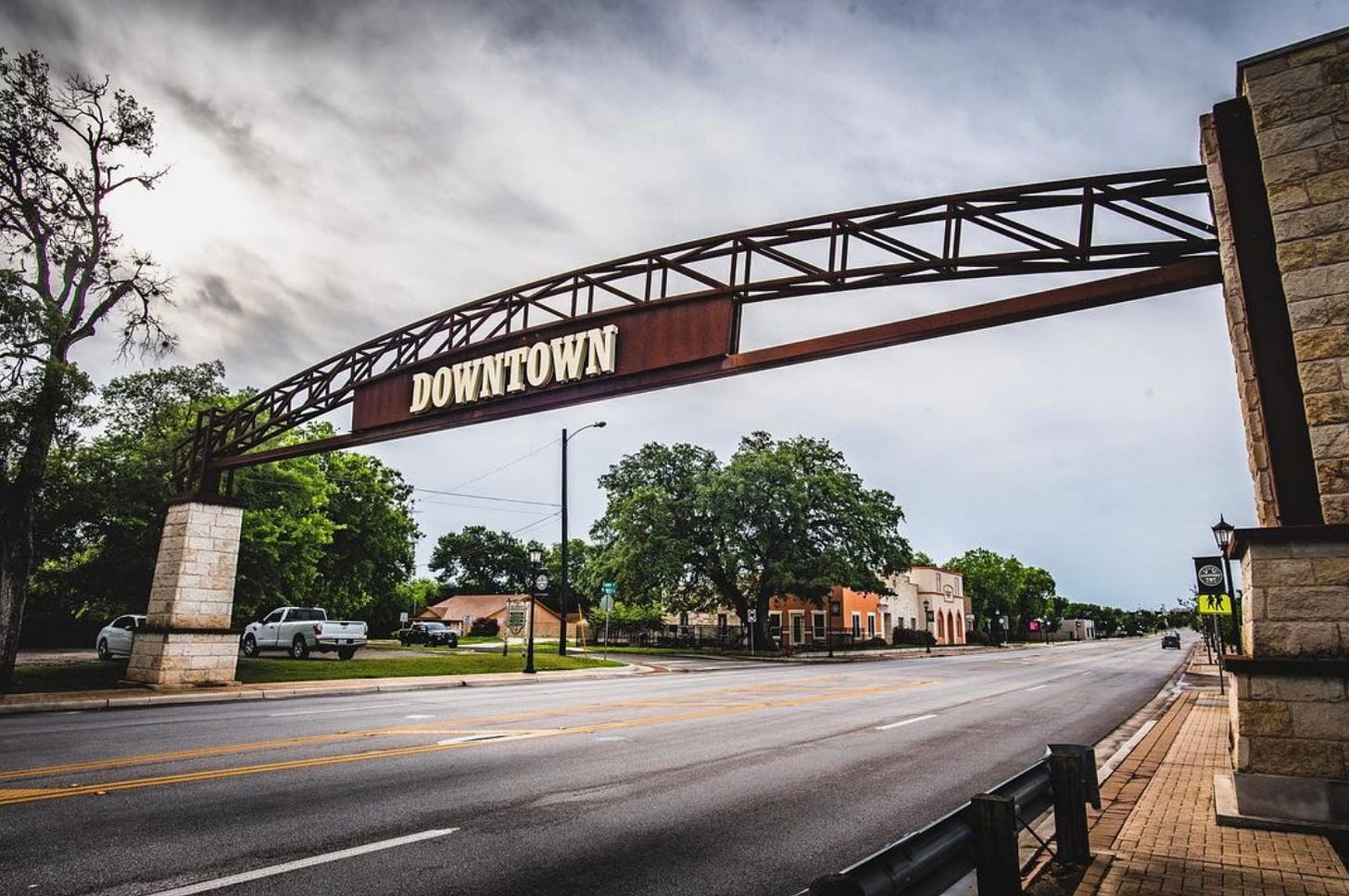 a gateway entry sign into downtown