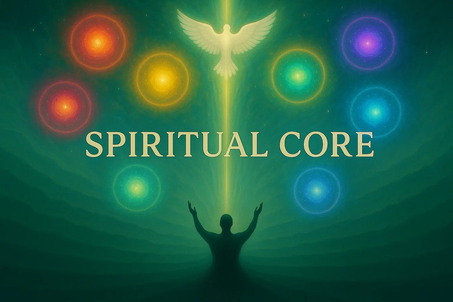 Spiritual Core icon with symbols depicting angels and the Holy Spirit