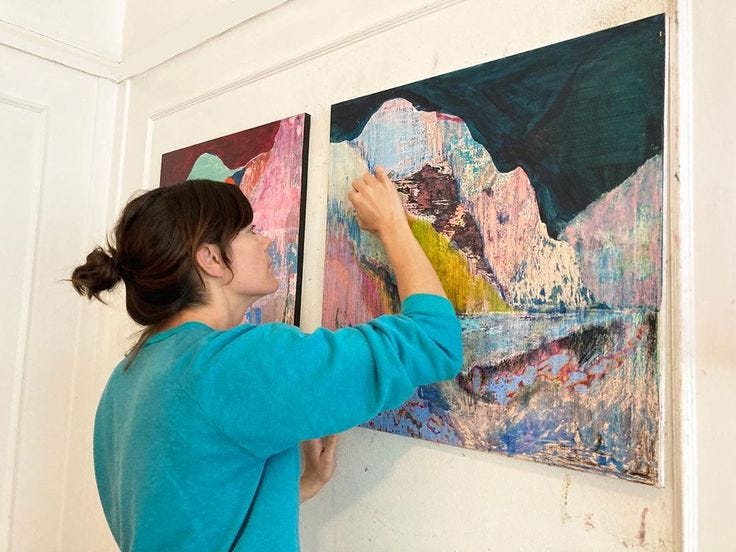 Erin Eastabrooks on Instagram: “Working in my old art space a few months  back” | Space art, Old art, Art