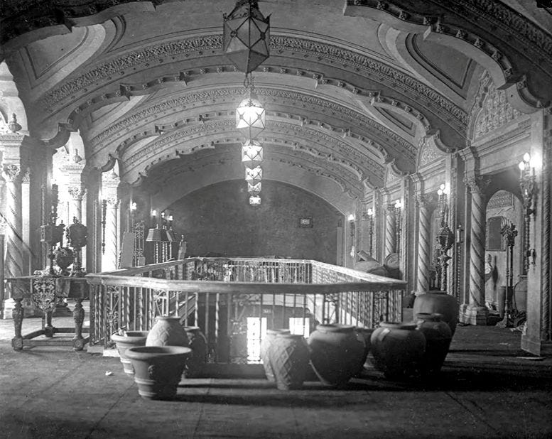 Mezzanine outside auditorium in 1926. Courtesy of Miami-Dade Public Library, Romer Collection. Mezzanine outside auditorium in 1926. Courtesy of Miami-Dade Public Library, Romer Collection.