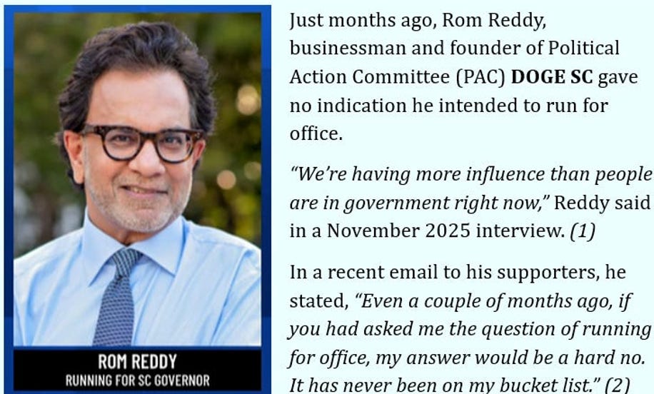 Reddy for Governor? - by ProtectSC - Protect SC