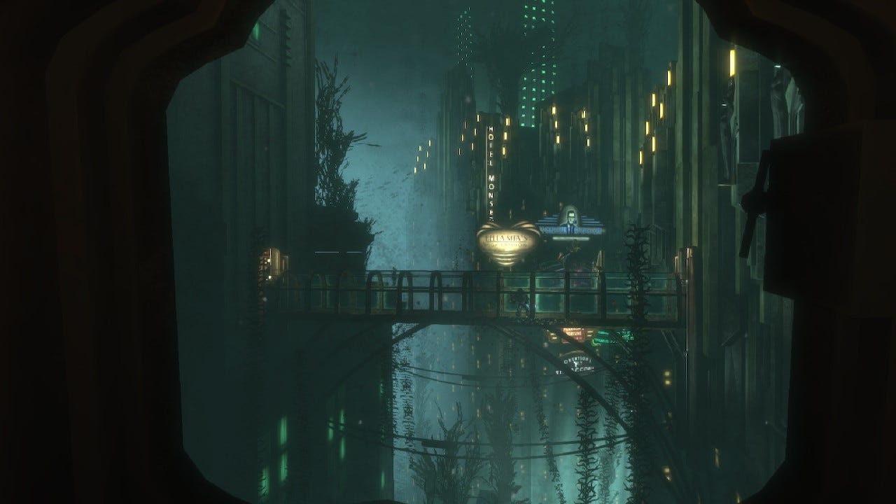 L'arrivo a Rapture in BioShock.