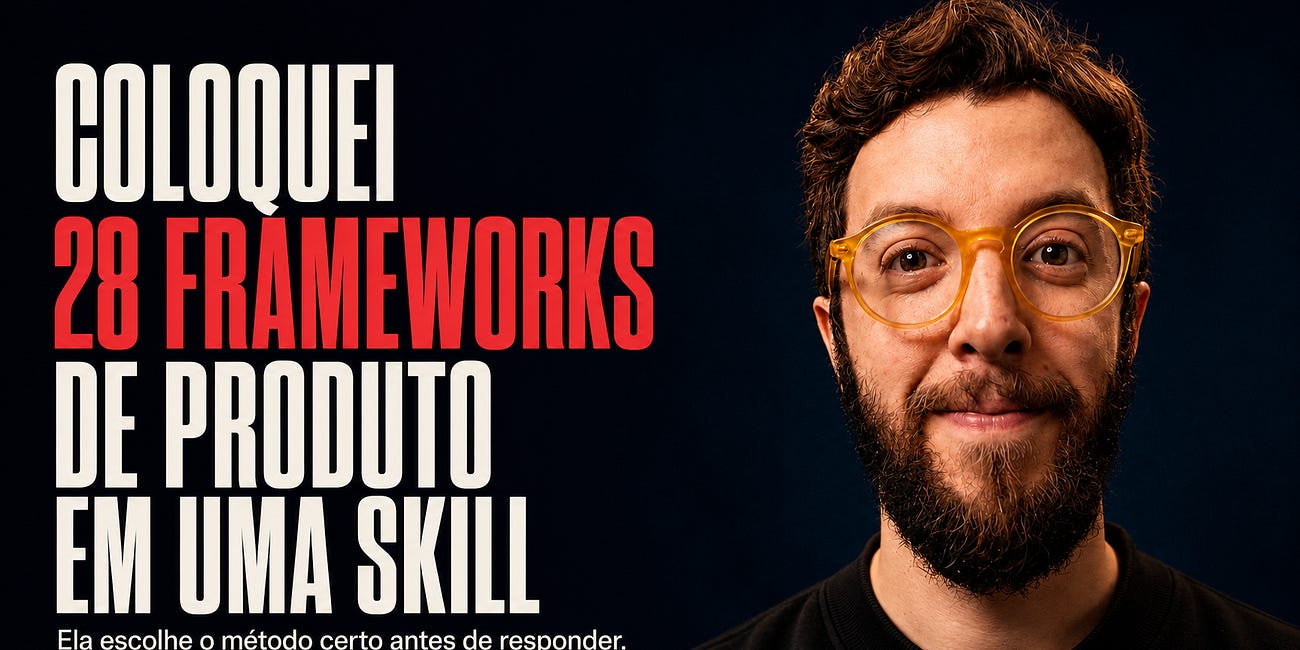 Eu coloquei 28 frameworks de produto dentro de uma skill