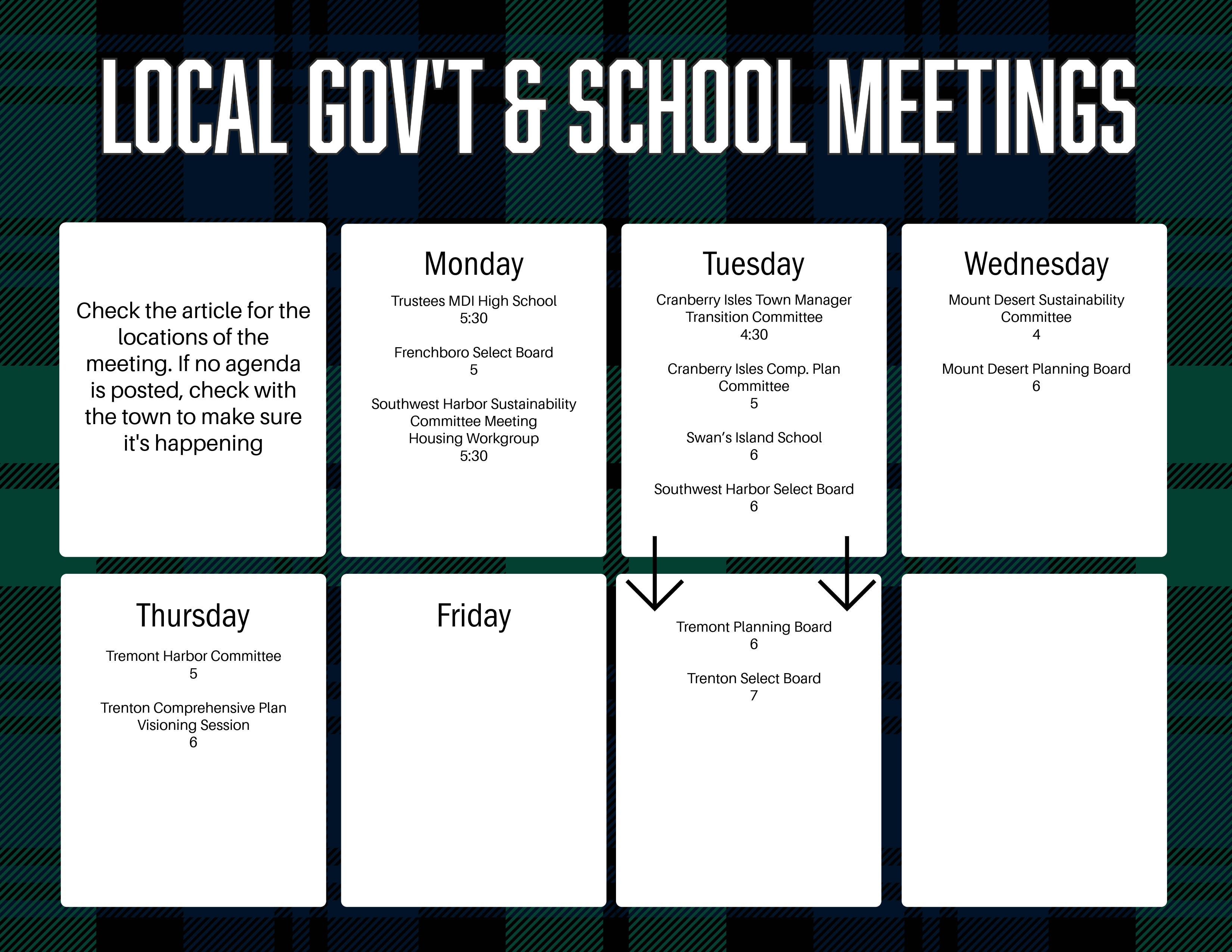 Metting In Process ON THE AGENDA: Town & School Meetings This Week.