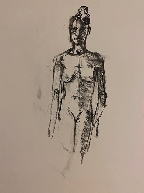 life drawings of a nude female
