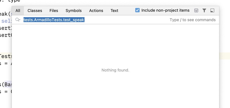 nothing found