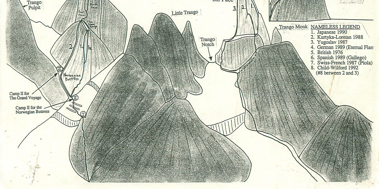 some Trango Towers history 