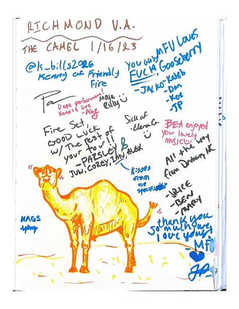 Selected images from Gooseberry's tour yearbook