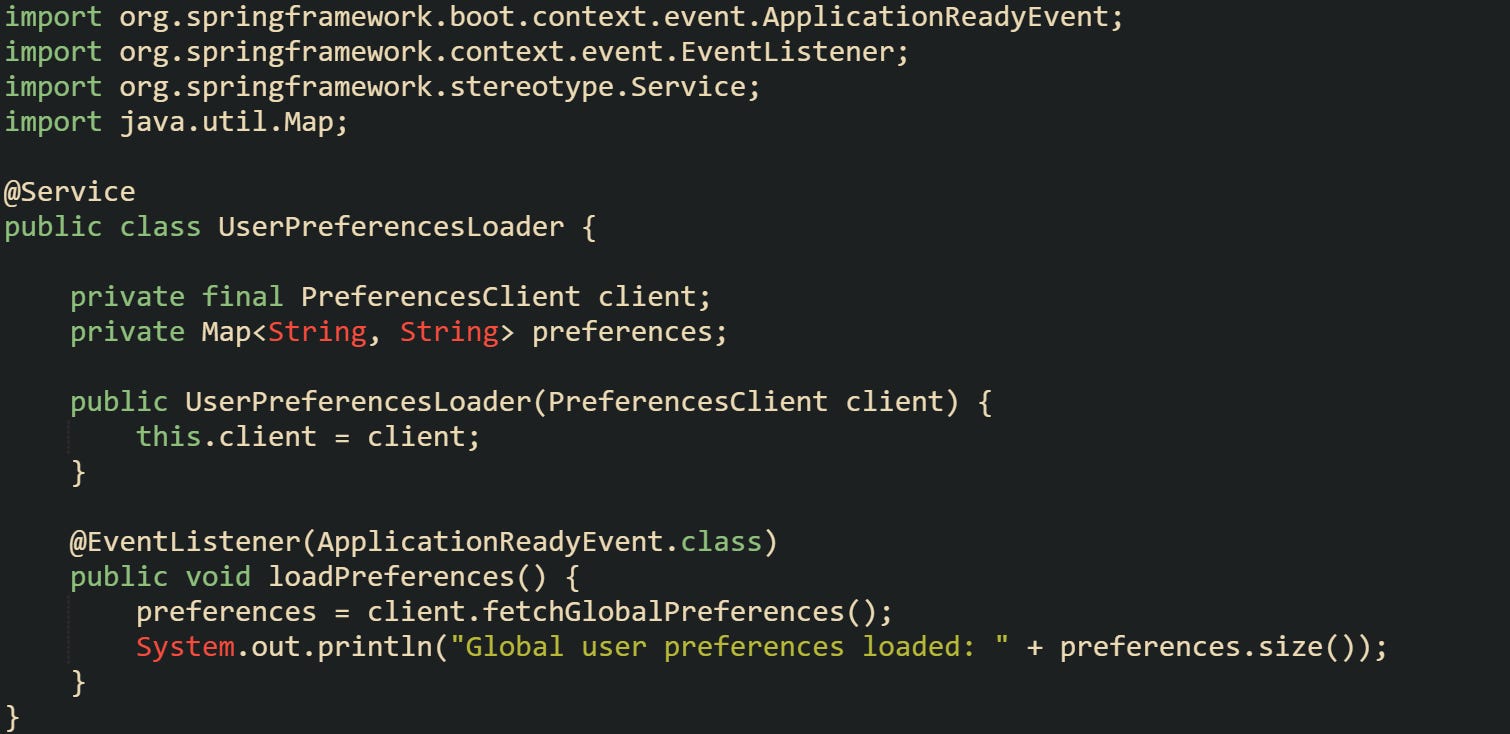 Warm Up Tasks Triggered by Spring Boot Startup Events