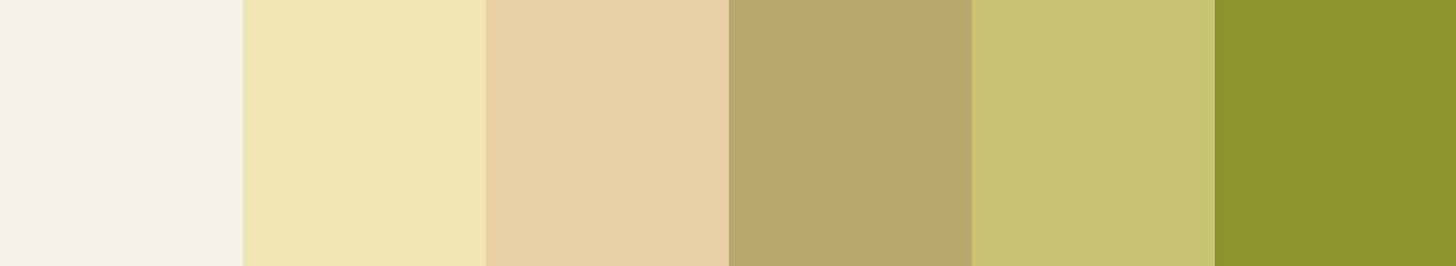 Color gradient swatch progressing from sunlit ivory and warm skin tan to muted ochre and deep foliage green, arranged according to body heat trapped against dry grass in Sargent’s "Tommies Bathing.” Color gradient swatch progressing from sunlit ivory and warm skin tan to muted ochre and deep foliage green, arranged according to body heat trapped against dry grass in Sargent’s "Tommies Bathing.”