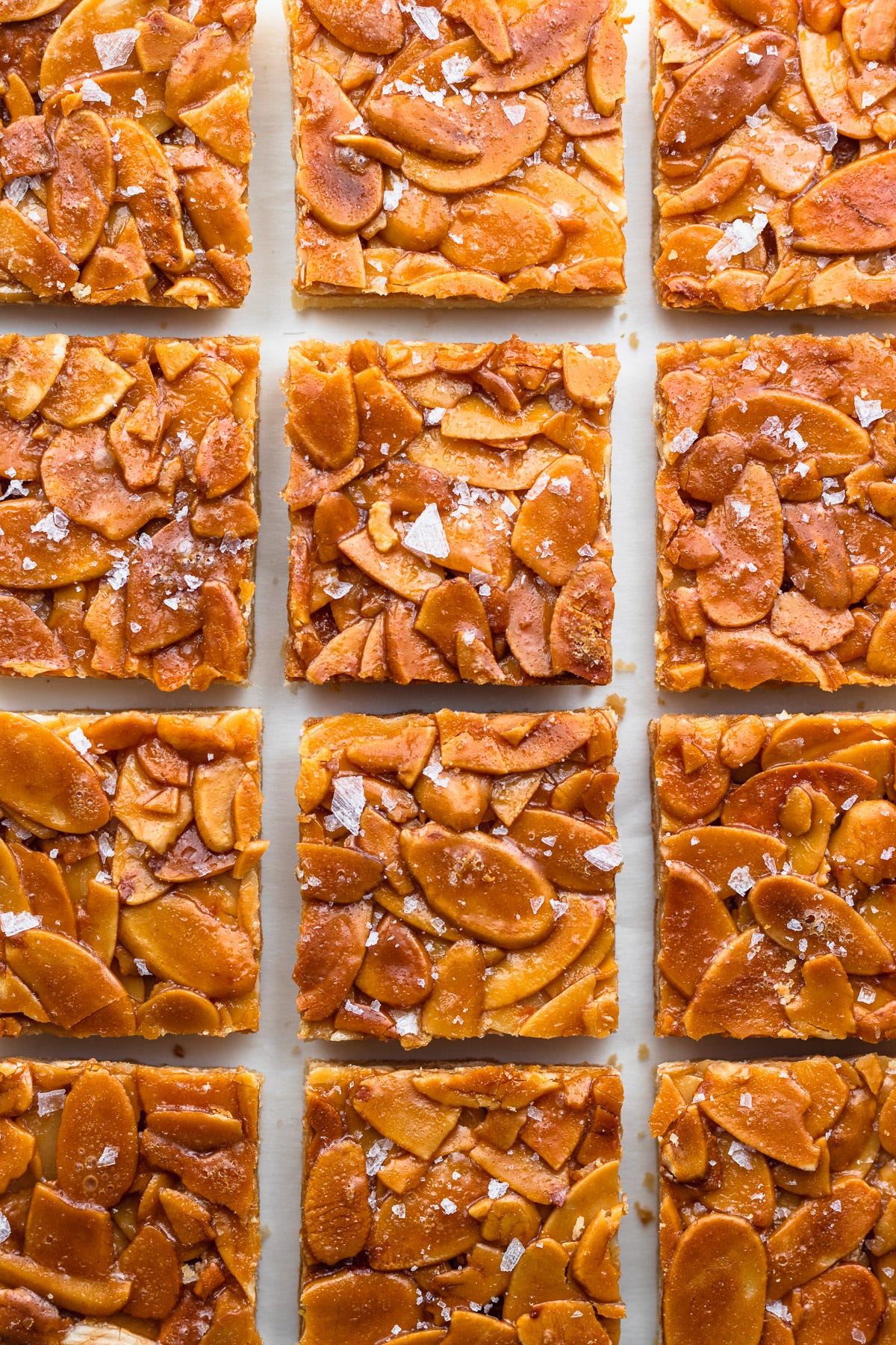 Sablé Florentine on parchment paper with flaky salt