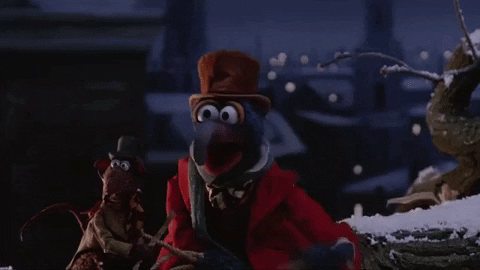 GIF of Gonzo and Rizzo. Gonzo as Charles Dickens is getting ready to lasso a ghost so that he can continue narration of the story. GIF of Gonzo and Rizzo. Gonzo as Charles Dickens is getting ready to lasso a ghost so that he can continue narration of the story.