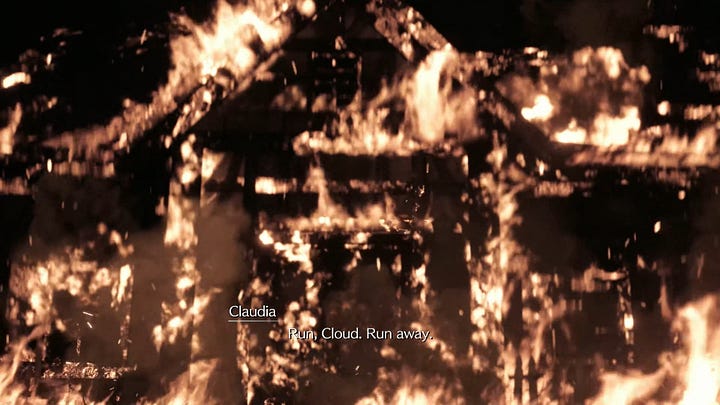 Comparison between Cloud's memory of losing his mother in Remake and Rebirth.