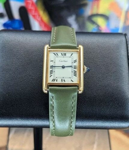 Cartier Tank Louis Vintage 1970s 23x30MM Silver Dial (15705) Gold Plated Rare - Picture 1 of 12