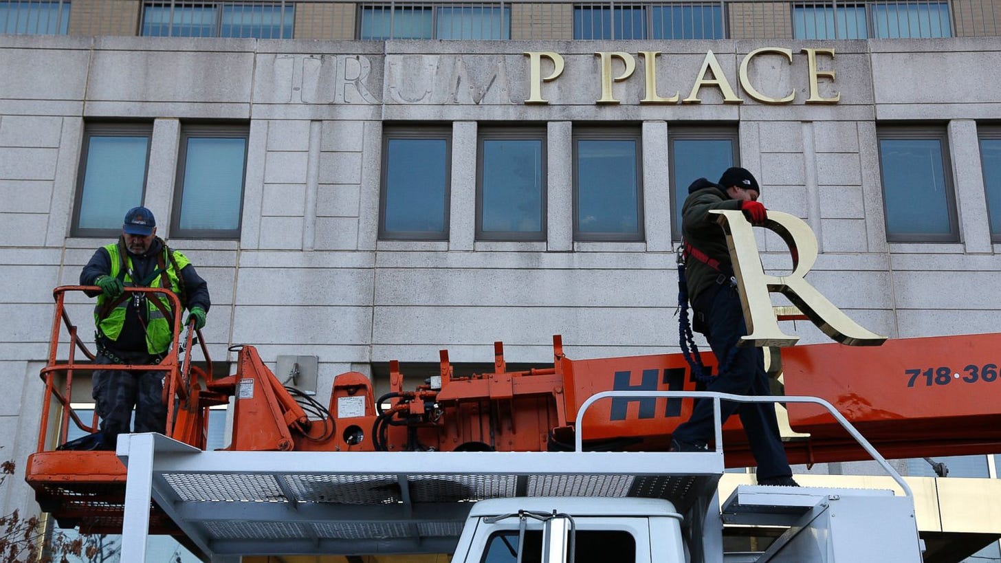 3 NYC Buildings Remove Name of President-Elect Donald Trump - ABC News