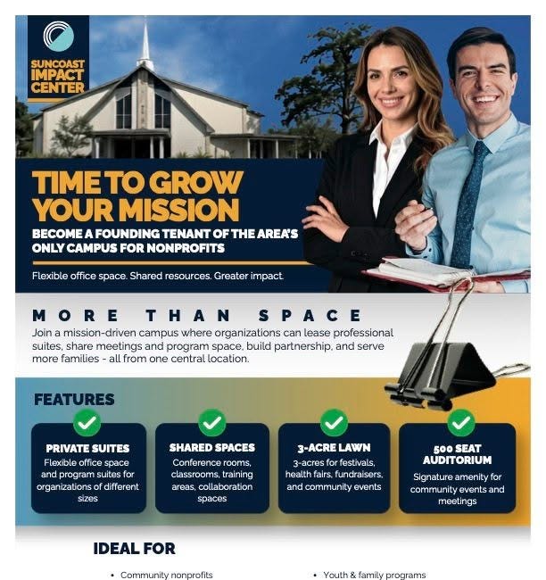 Suncoast Impact Center to Host Information Session for Nonprofits Seeking Office and Program Space