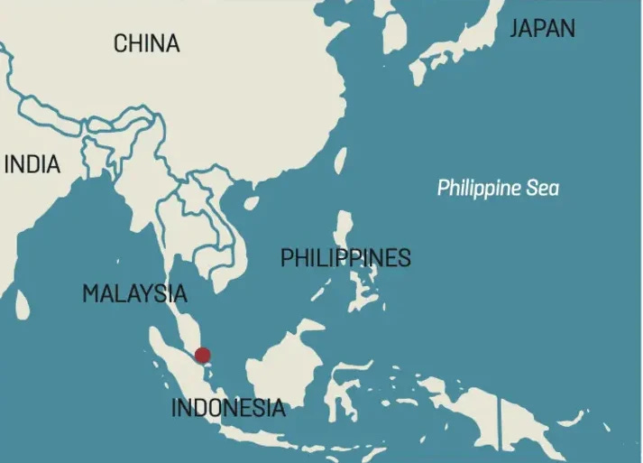 Singapore has a commanding position over Southeast Asian trading routes