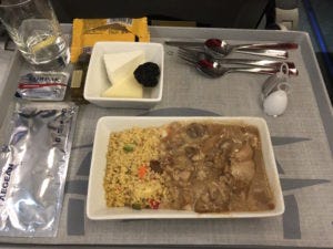 Aegean Airlines A321 Business Class Γεύμα