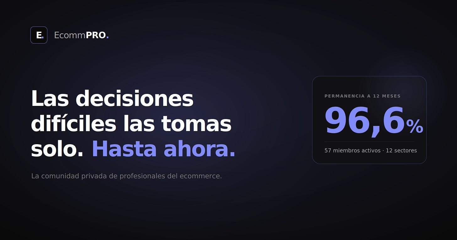 Banner de la EcommPro: La comunidad privada de la EcommLetter. Banner de la EcommPro: La comunidad privada de la EcommLetter.