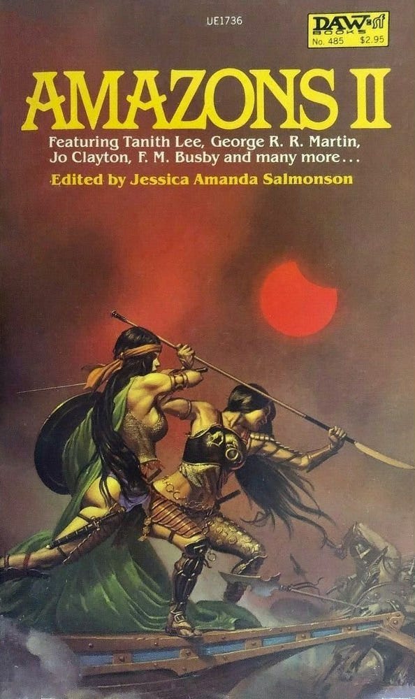 Book cover for AMAZONS 2, edited by Jessica Salmonson, an anthology published by DAW Books.