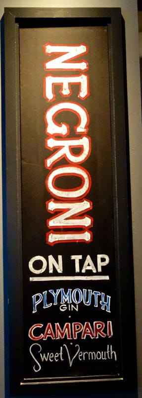 A - Negroni - Jaspers Negroni on Tap sign A - Negroni - Jaspers Negroni on Tap sign
