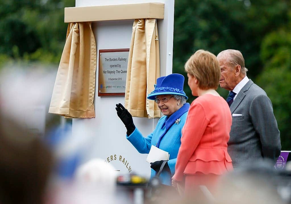 Queen Elizabeth II opens the Borders Railway, 9 September 2015. Queen Elizabeth II opens the Borders Railway, 9 September 2015.