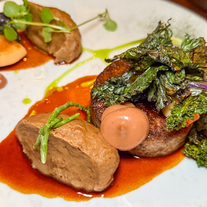 Main dishes at Le Pantruche bistro in Paris near Montmartre