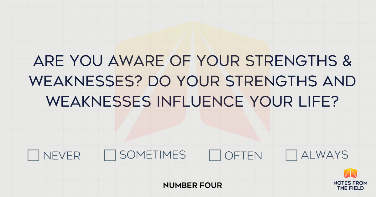 Are you aware of your strengths and weaknesses? Do your strengths and weaknesses influence your life?