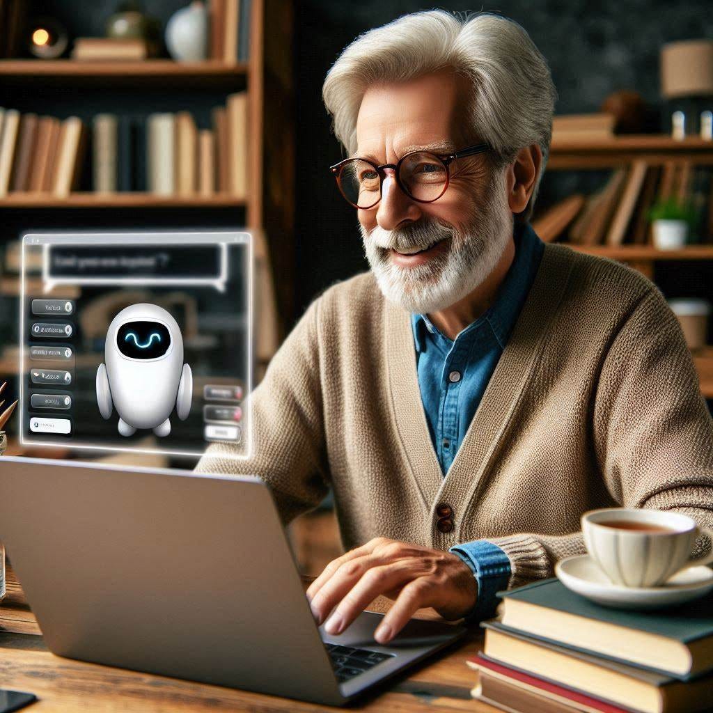 a 66-year-old scottish-american man talking to chatGPT