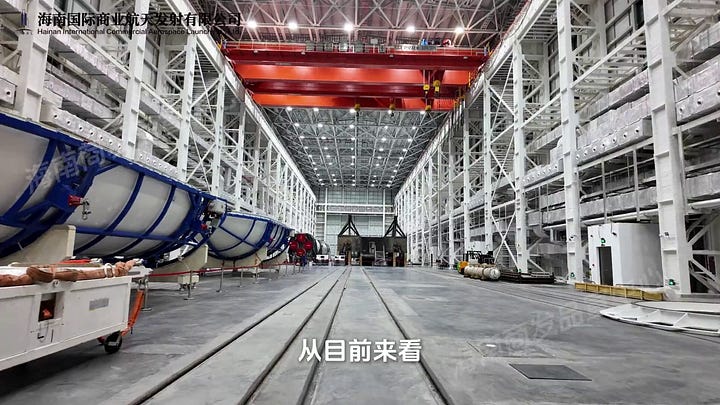 Fairings for a future Long March 8A (left) and assorted hardware for a Long March 12 (right) stored during Typhoon Matmo.