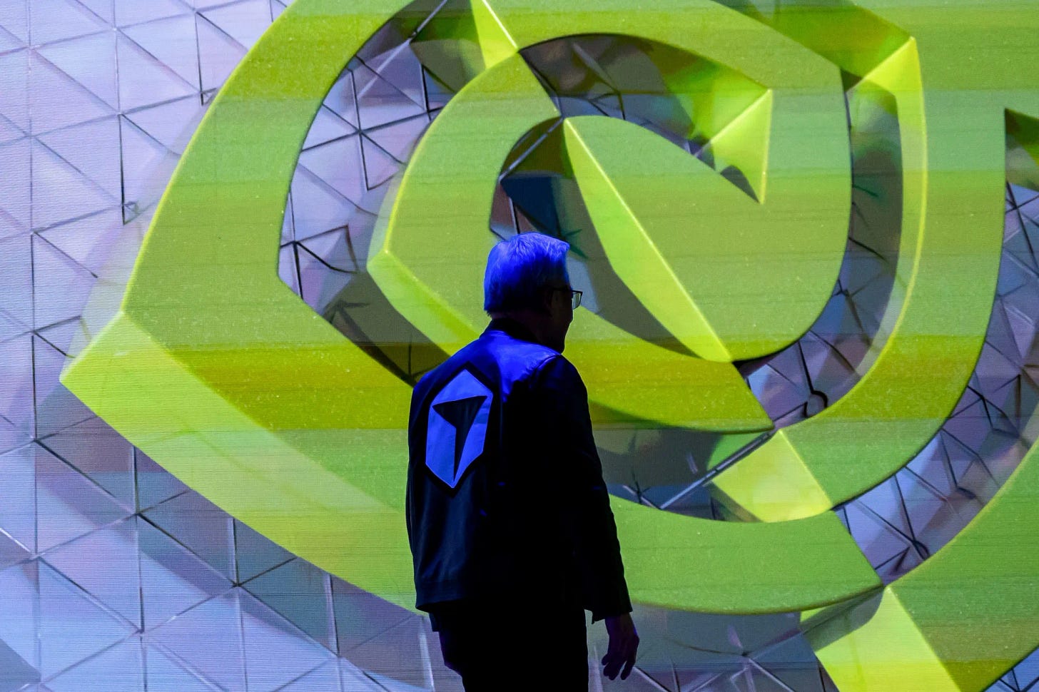 Jensen Huang departs after speaking at the Nvidia GTC conference in San Jose.