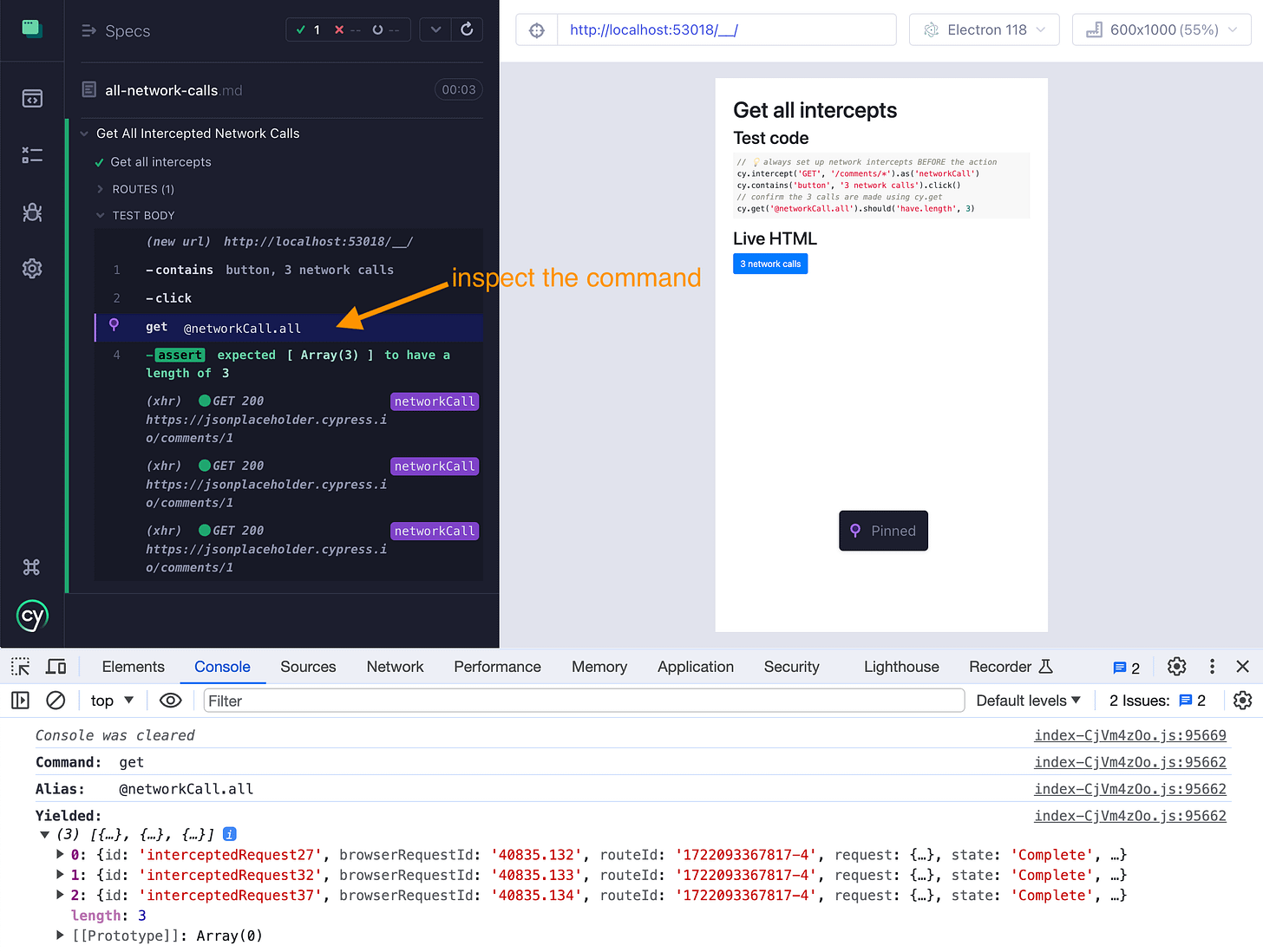 Intercepted network calls Intercepted network calls