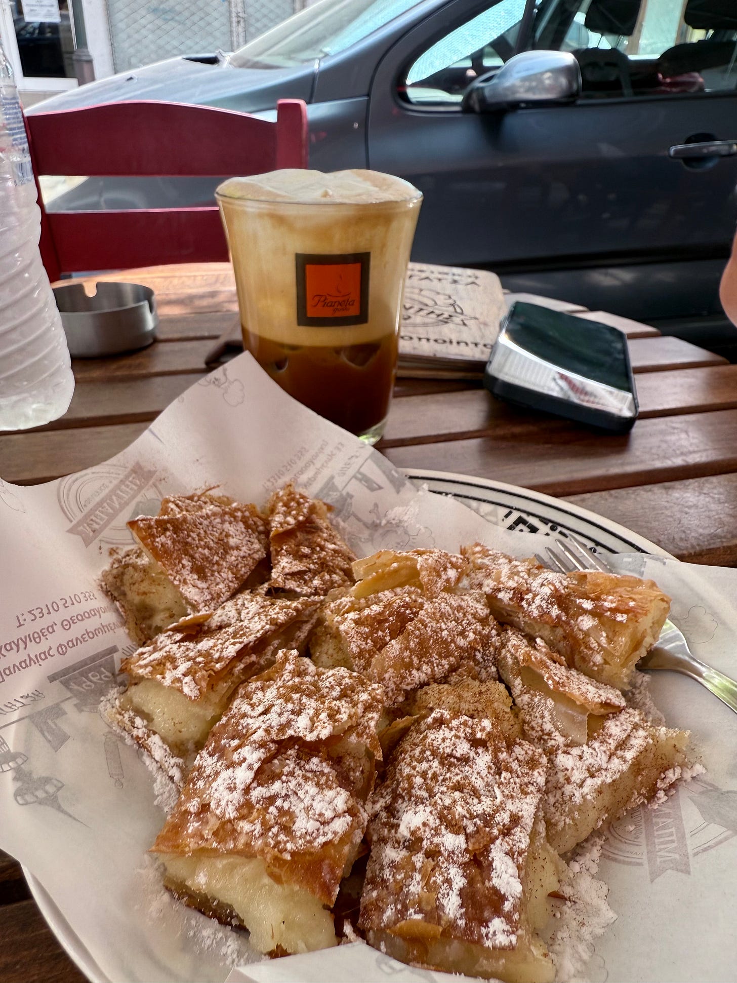 Bougatsa from Bantis in Thessaloniki, Greece