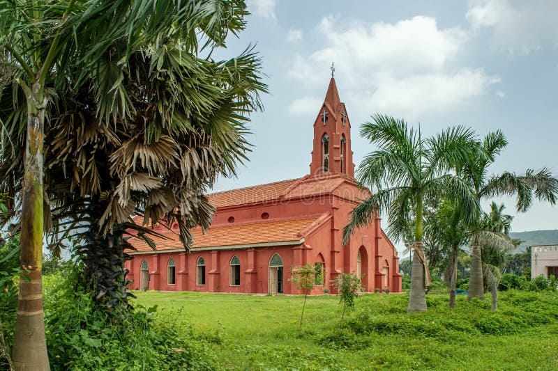 Vintage Old Bheemili S St. Peter S Church Which Was Called As Red Church  Stock Image - Image of green, religion: 301932795