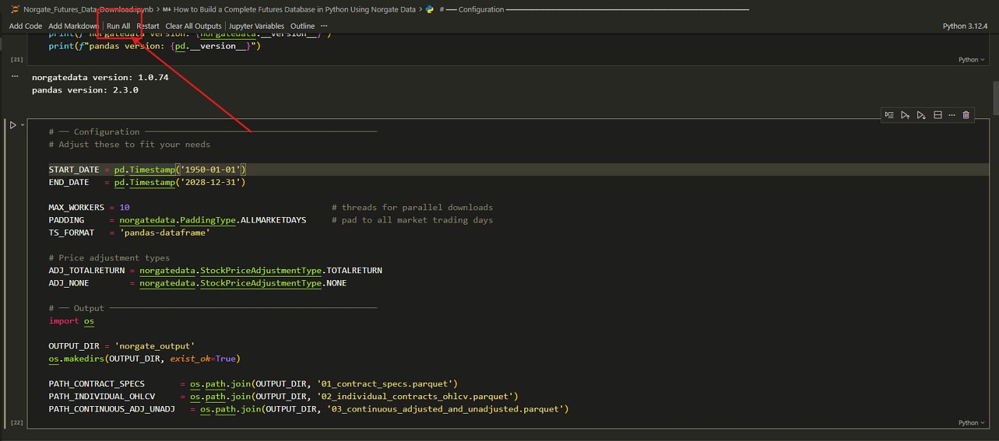 How to Build a Futures Database in Python using Norgate Data
