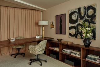 Image may contain Lamp Chair Furniture Indoors Interior Design Book Publication Art Painting Table and Desk